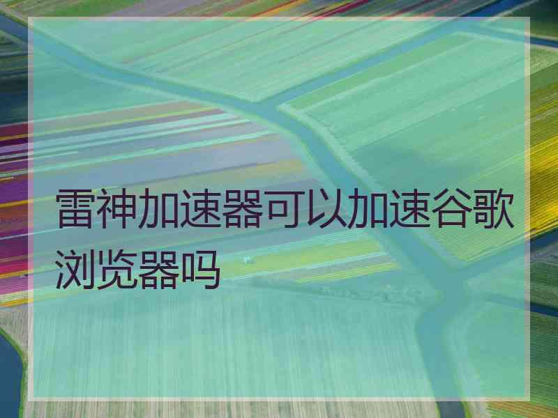 雷神加速器可以加速谷歌浏览器吗