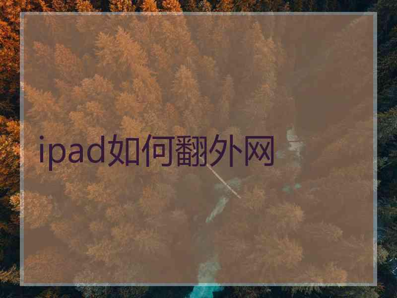 ipad如何翻外网