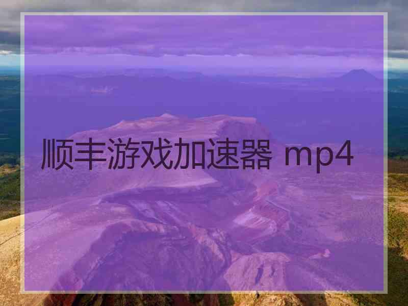 顺丰游戏加速器 mp4