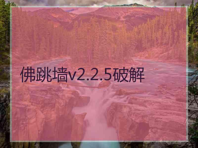 佛跳墙v2.2.5破解