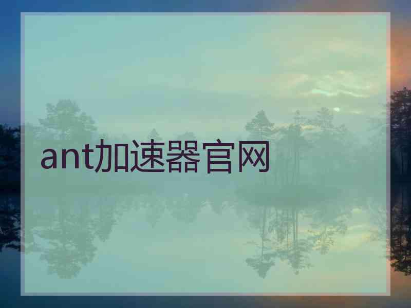 ant加速器官网