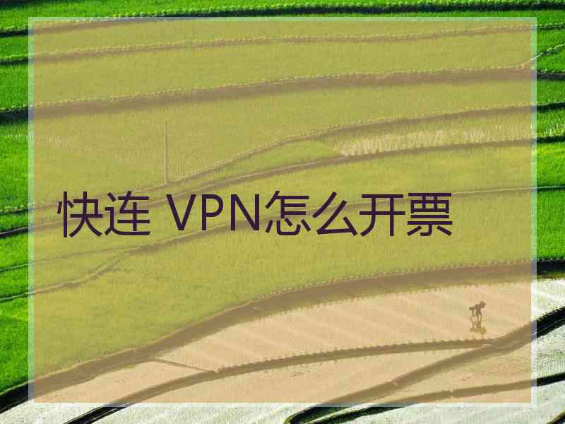 快连 VPN怎么开票