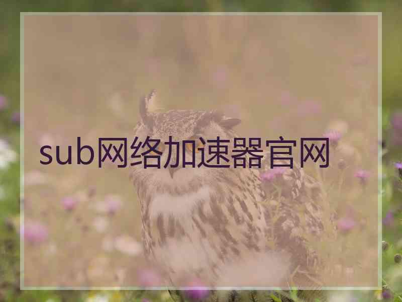 sub网络加速器官网