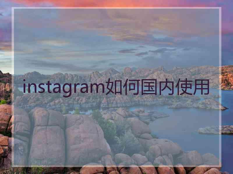 instagram如何国内使用