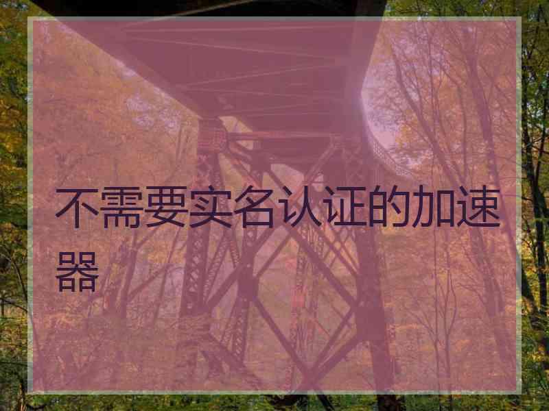 不需要实名认证的加速器