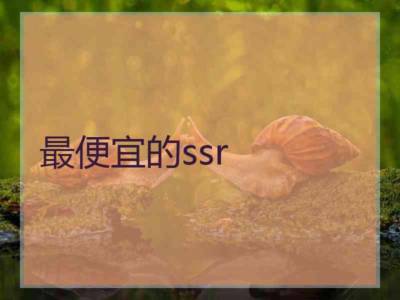 最便宜的ssr