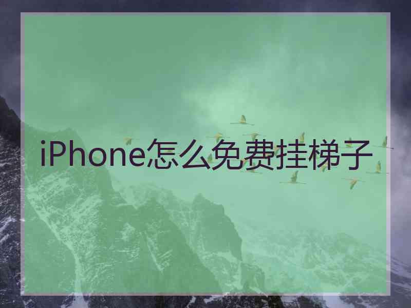 iPhone怎么免费挂梯子