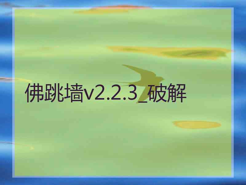 佛跳墙v2.2.3_破解