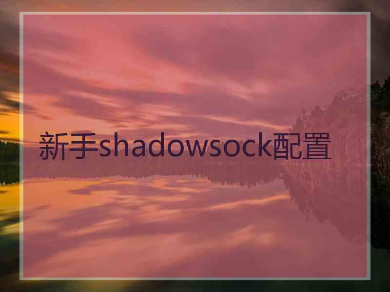 新手shadowsock配置