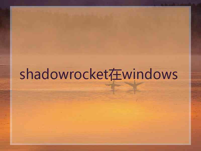 shadowrocket在windows