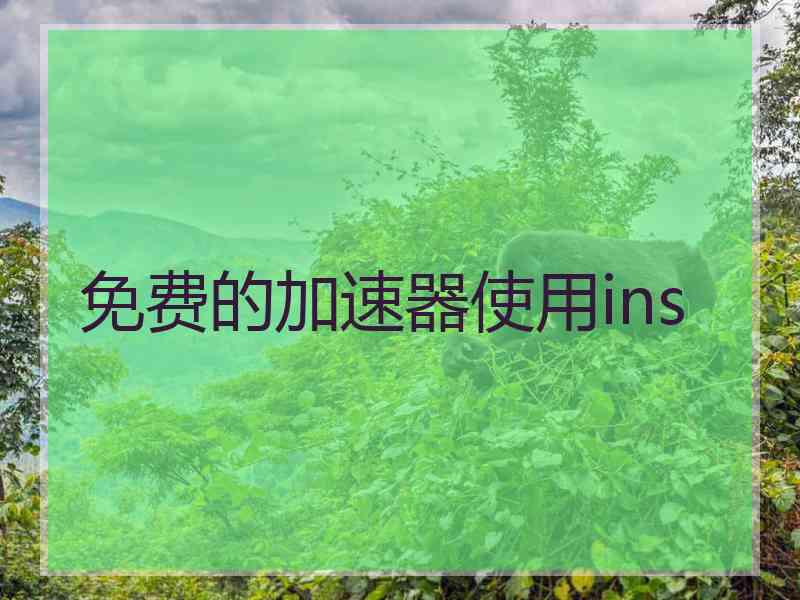 免费的加速器使用ins