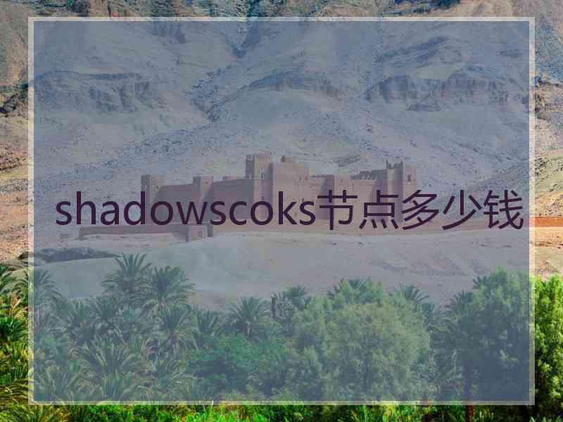 shadowscoks节点多少钱