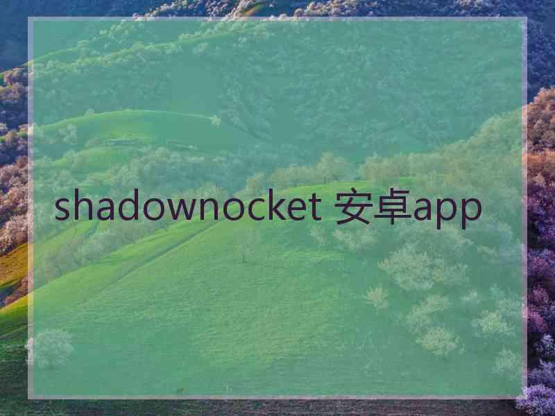 shadownocket 安卓app