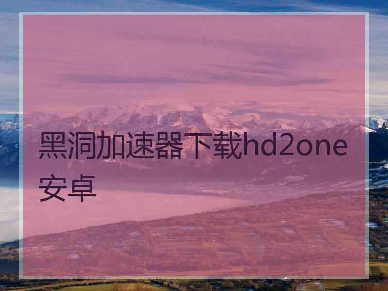 黑洞加速器下载hd2one安卓